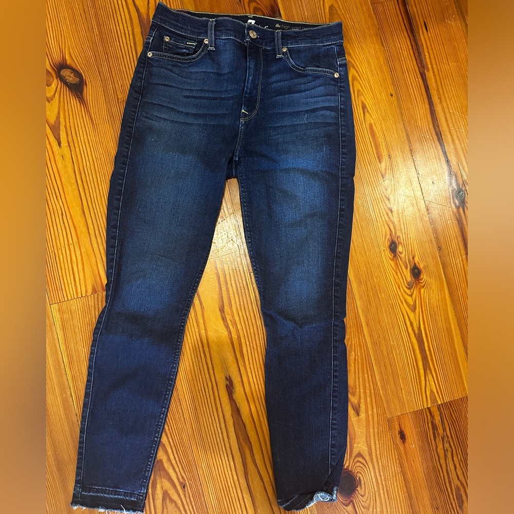 7 for all mankind high waist ankle skinny. Size 28